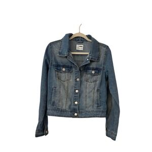 SOLD Cisono WOMEN'S/JUNIORS COTTON DENIM JACKET BLUE CLASSIC BUTTON FRONT SIZE L